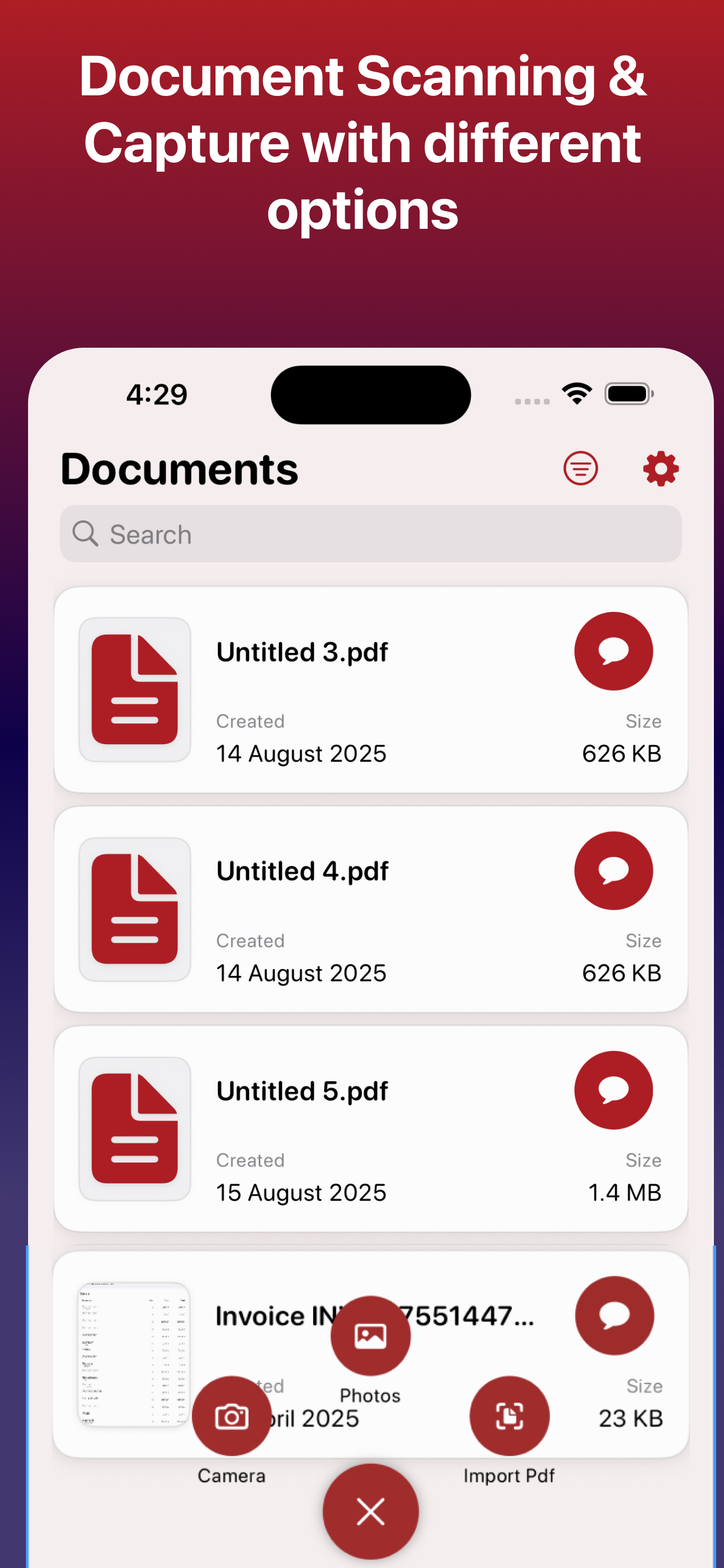 Smart Capture - Document scanning interface